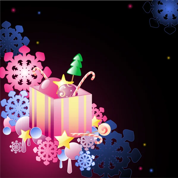Weihnachten Hintergrund mit Geschenk — Stockvektor