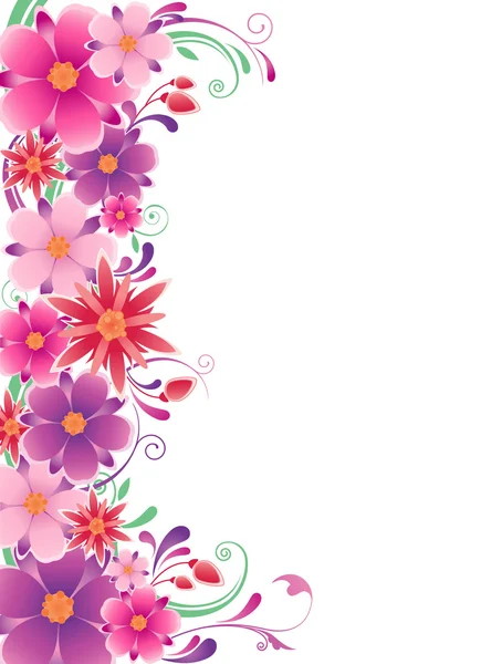 飾りと花の背景 — ストックベクタ