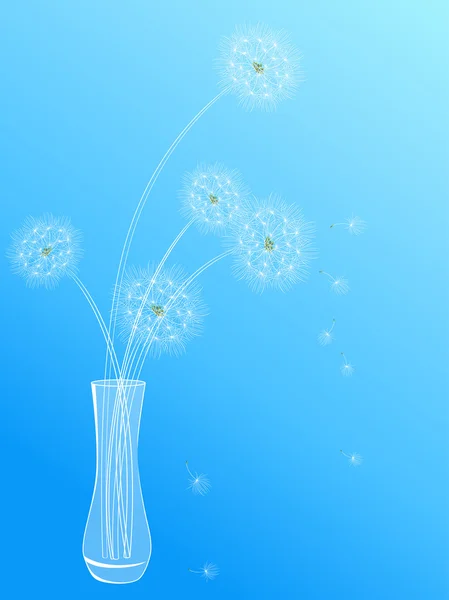 Dandelions ile çiçek arka plan — Stok Vektör