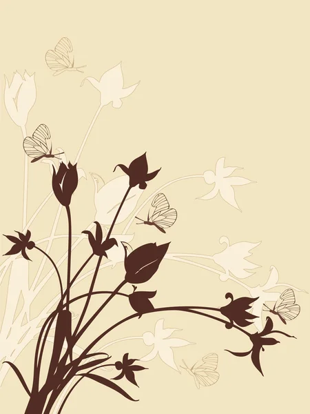 Astratto sfondo floreale con tulipani — Vettoriale Stock