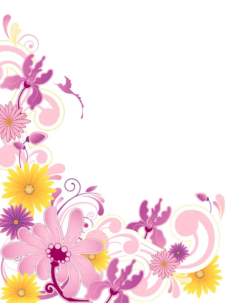 Fond floral avec ornement — Image vectorielle