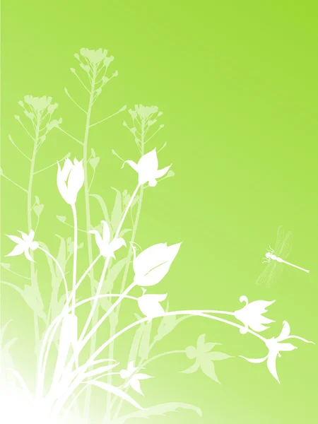 抽象花卉背景与郁金香 — 图库矢量图片