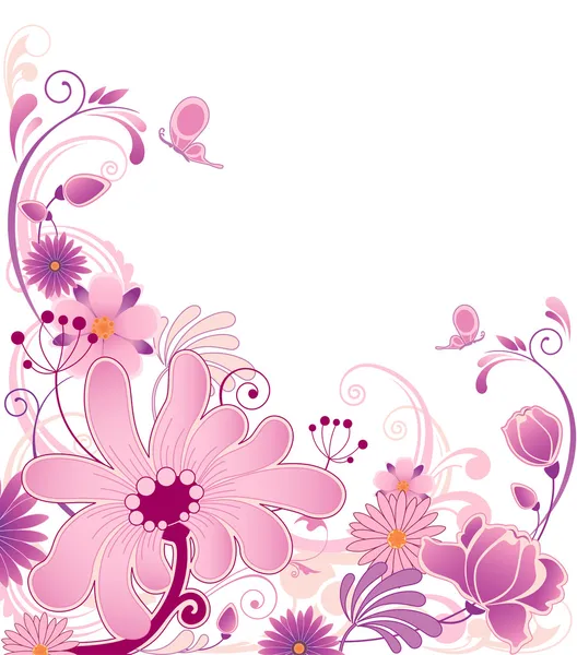 Floral background with ornament — Stock Vector