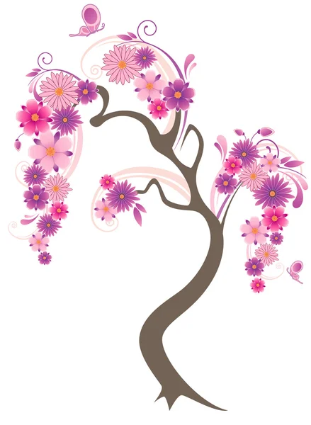 Flowering tree — Stock Vector
