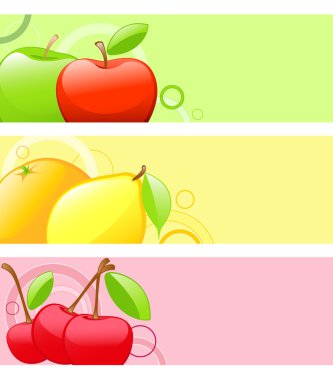 Colored fruit backgrounds clipart