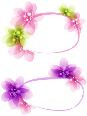 Abstract floral banner clipart