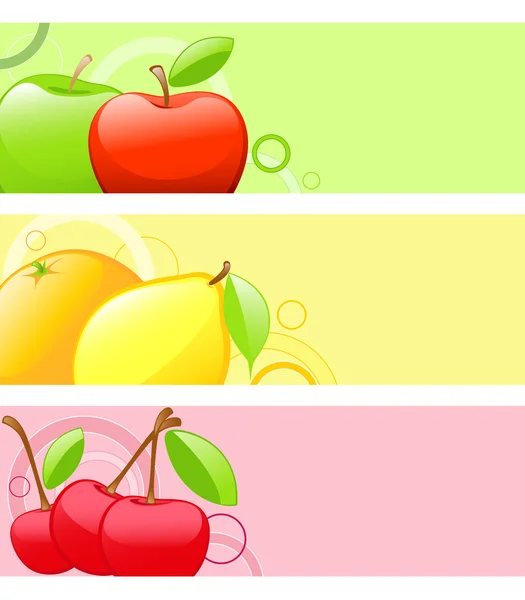 Fondos de fruta coloreada — Vector de stock