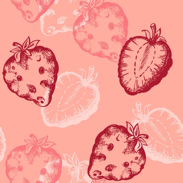 イチゴのシームレスパターン — ストックベクタ