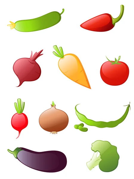 Jeu d'icônes légumes — Image vectorielle