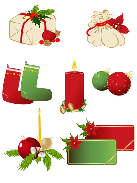 Conjunto de ícones de Natal vetoriais — Vetor de Stock