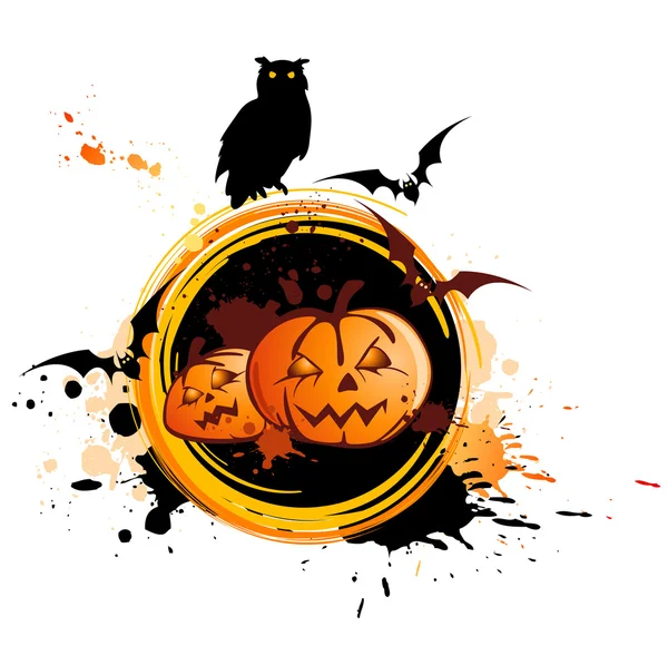 Fond d'Halloween avec hibou — Image vectorielle
