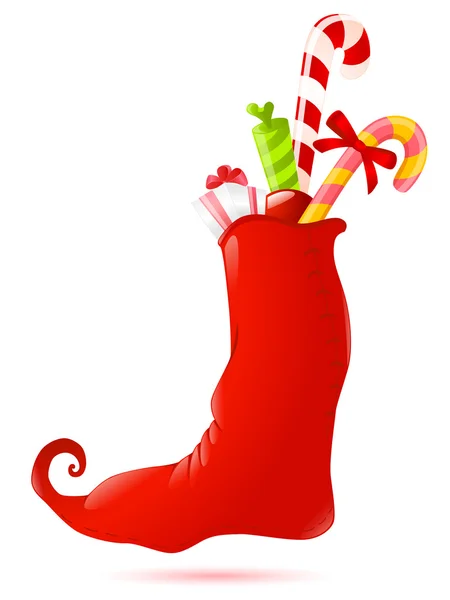 Jul strumpan med gåvor — Stock vektor