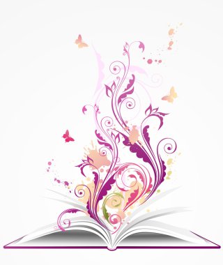 Background with open book clipart