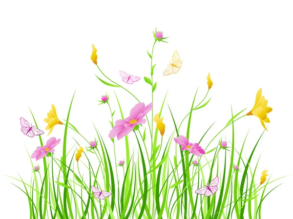 Квітковий фон з рожевими квітами — стоковий вектор