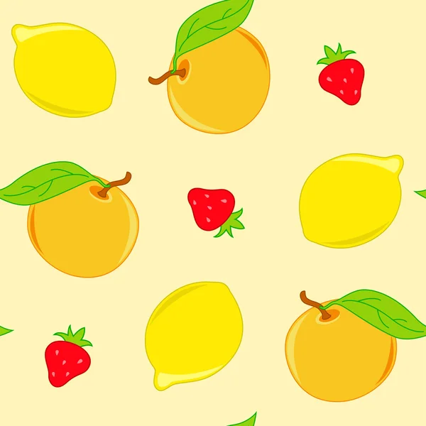 Seamless pattern with lemon and orange — Stock Vector