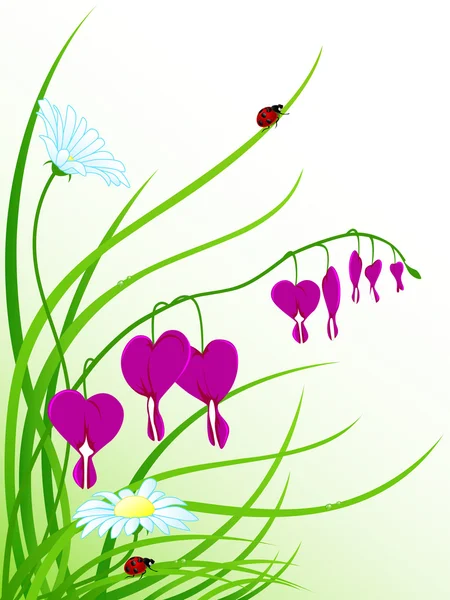 Квітковий фон з ромашками — стоковий вектор