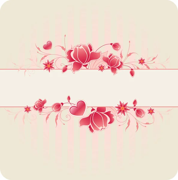 Fondo floral con rosas — Archivo Imágenes Vectoriales