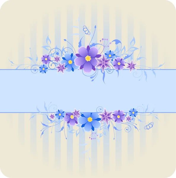 Фон с фиолетовыми и голубыми цветами — стоковый вектор