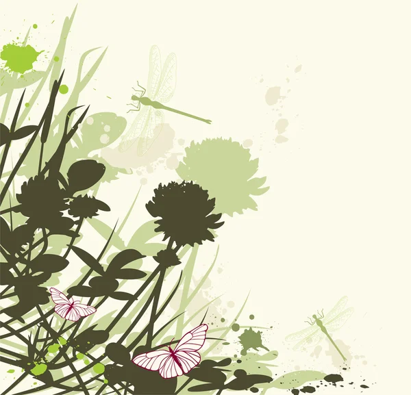 Floraler Hintergrund mit Klee — Stockvektor