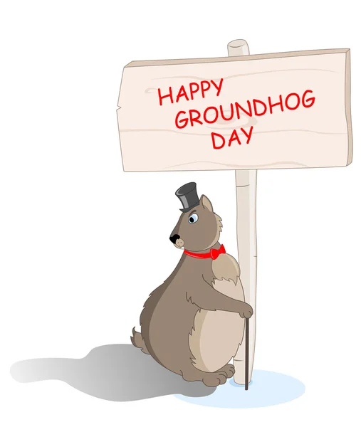 Groundhog såg hans skugga — Stock vektor