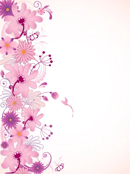 Roze bloemige achtergrond — Stockvector