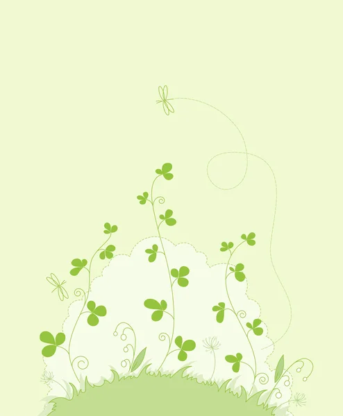Green floral background — Stock Vector