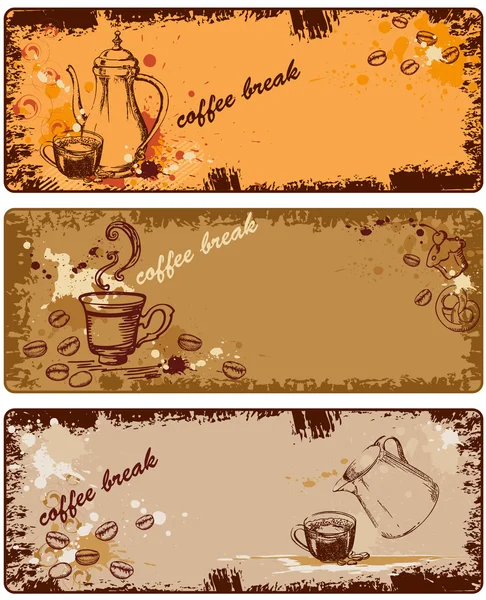 Set van koffie banners — Stockvector