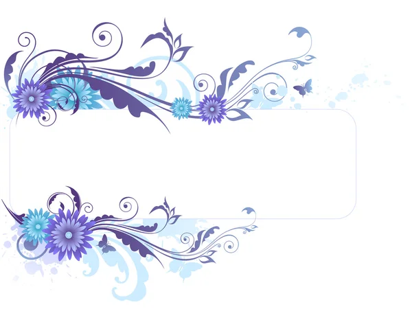 Bloemen achtergrond met blauwe bloemen — Stockvector