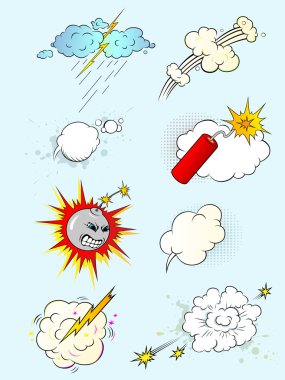 Comic book explosions clipart