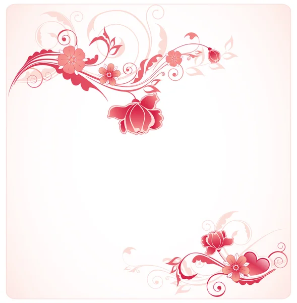 Background with red flowers — Stock Vector