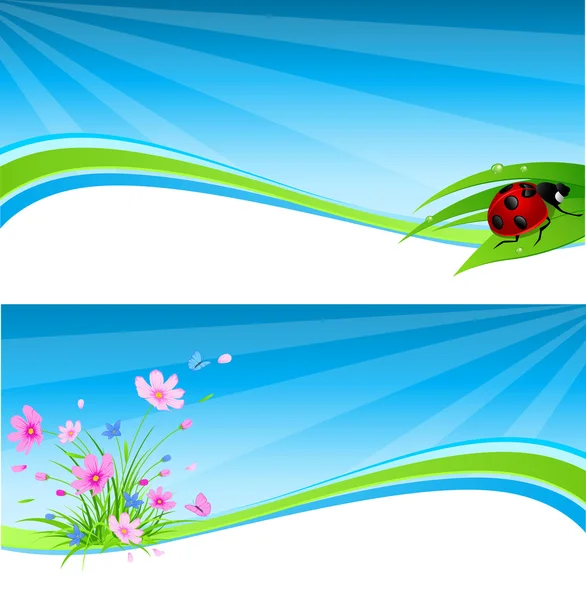 Blå våren banner — Stock vektor
