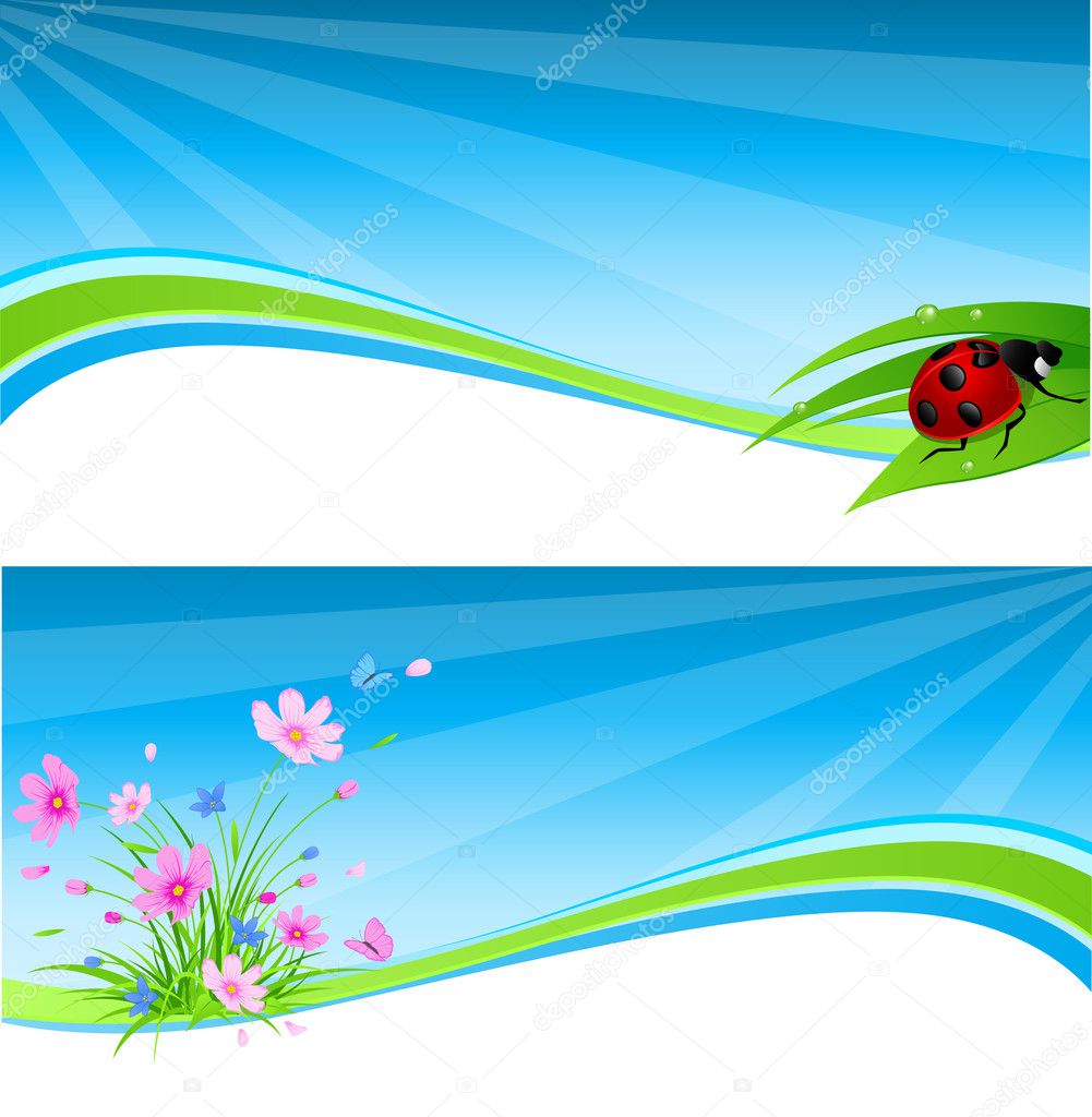 Blue spring banner Stock Vector Image by ©Artness #7439191