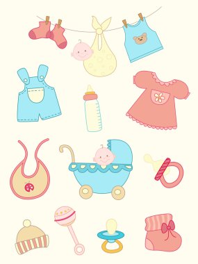 Baby icons set clipart