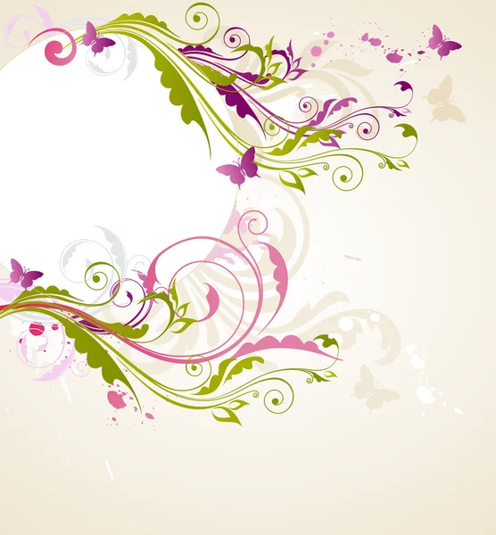 Bannière florale ronde — Image vectorielle