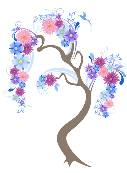 Çiçek açan ağaç — Stok Vektör