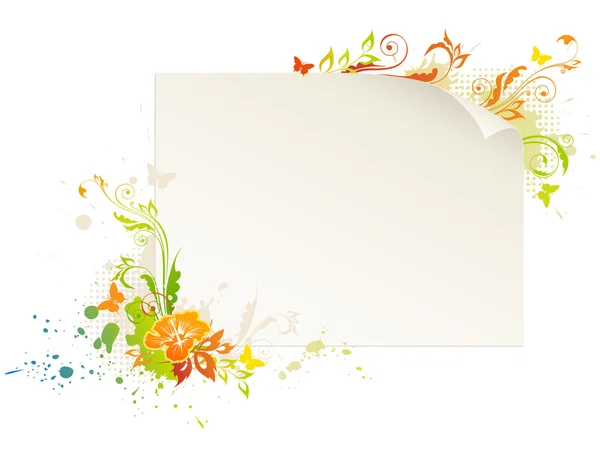 Papier avec fleur — Image vectorielle