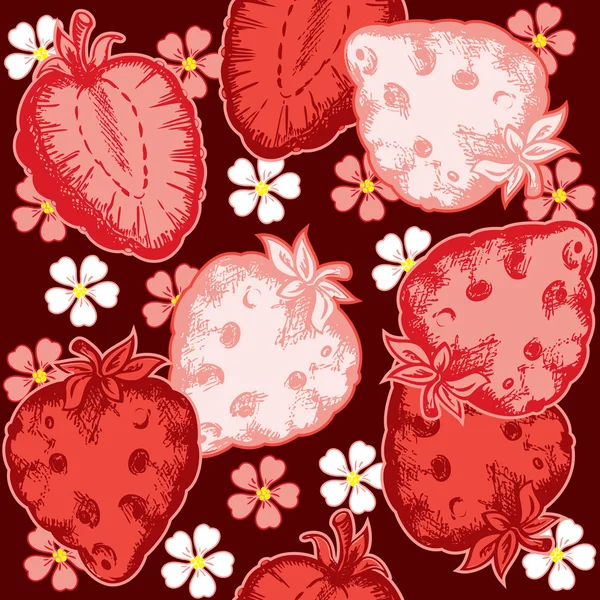 Erdbeere nahtlos — Stockvektor