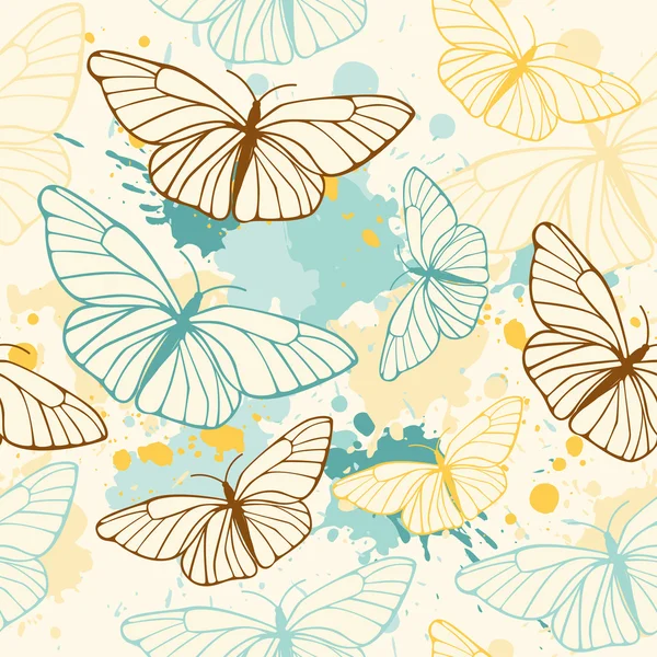 Patrón sin costura mariposa — Archivo Imágenes Vectoriales