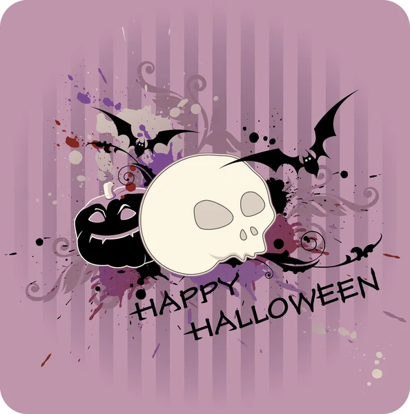 Fondo de Halloween con calabaza y cráneo — Archivo Imágenes Vectoriales