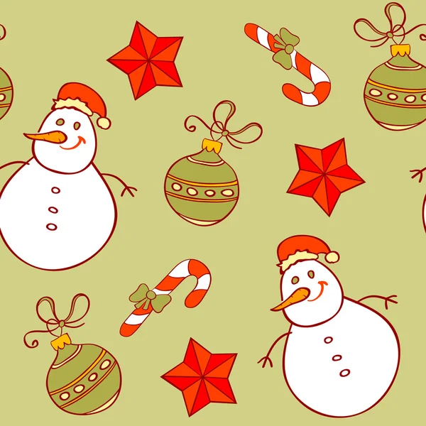 Seamless pattern with snowman — Stock Vector