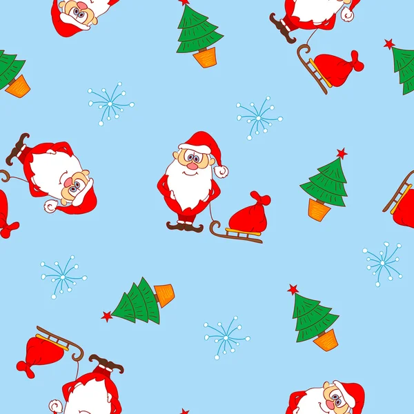 Weihnachten nahtlose Muster mit Weihnachtsmann — Stockvektor