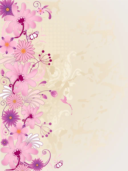 Fond avec des fleurs roses — Image vectorielle