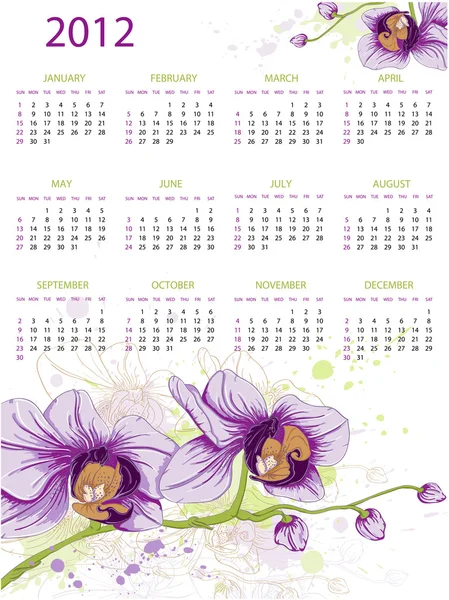 Дизайн календаря на 2012 год — стоковый вектор
