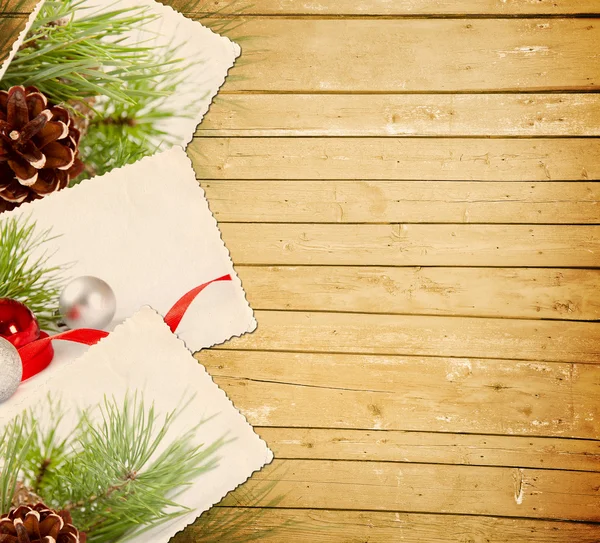 Wooden Christmas background — Stock Photo, Image