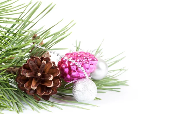 Pembe dekorasyonu ile Noel arka plan — Stok fotoğraf