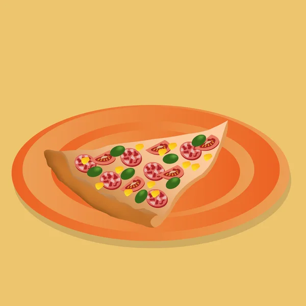 Fatia de pizza — Vetor de Stock