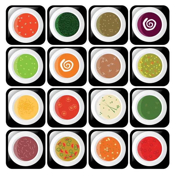 Soup icons — Stock Vector