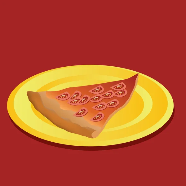 Tomato pizza — Stock Vector