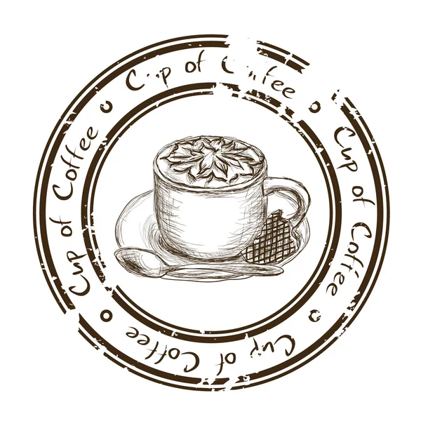 咖啡邮票 — 图库矢量图片