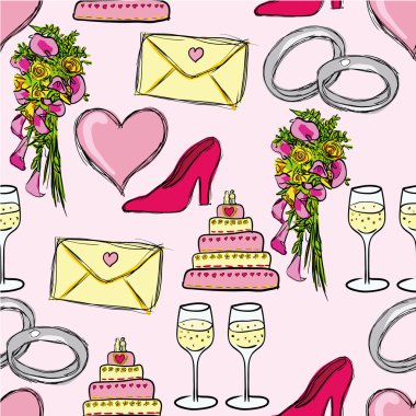 Wedding pattern clipart